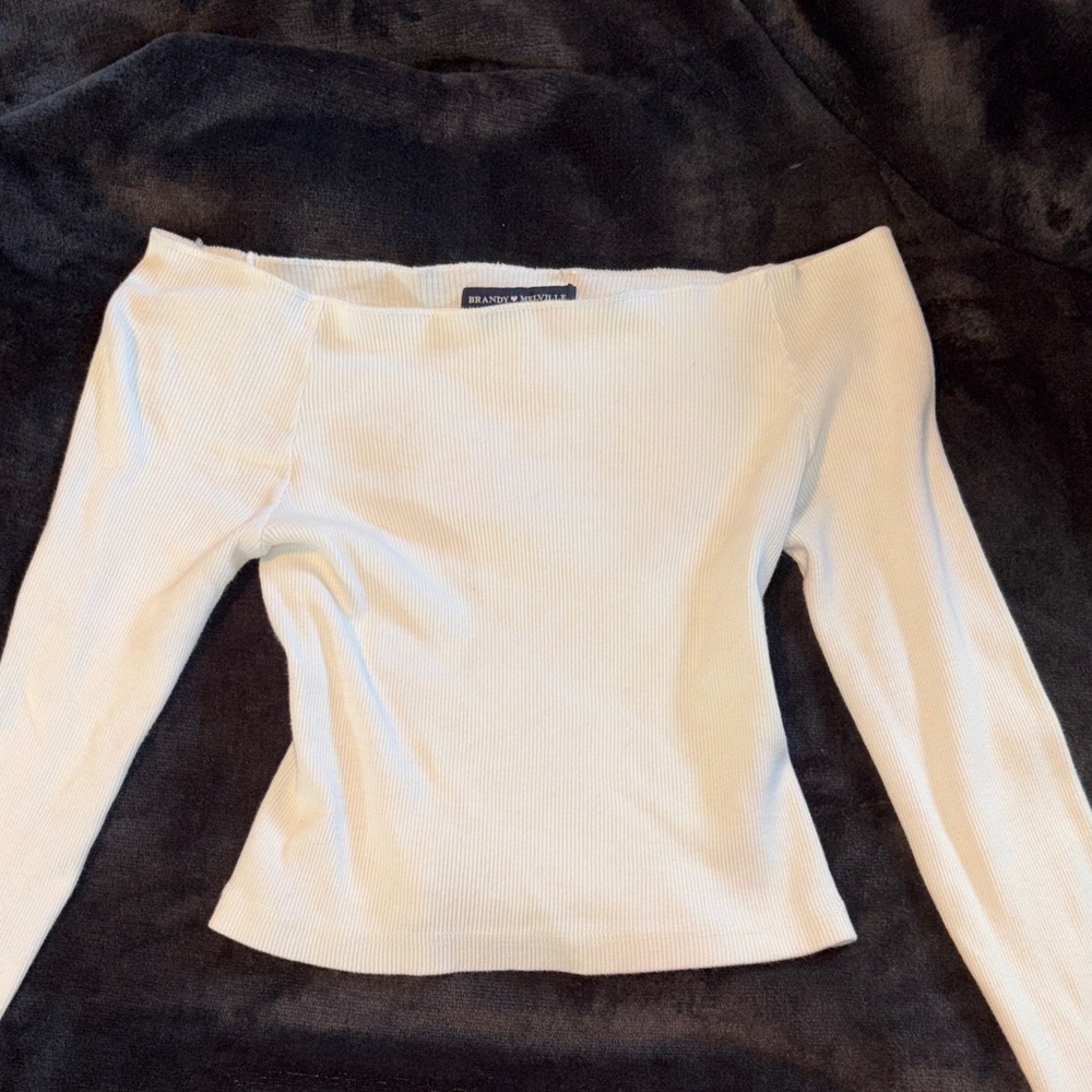 Brandy Melville Cream Ribbed Top